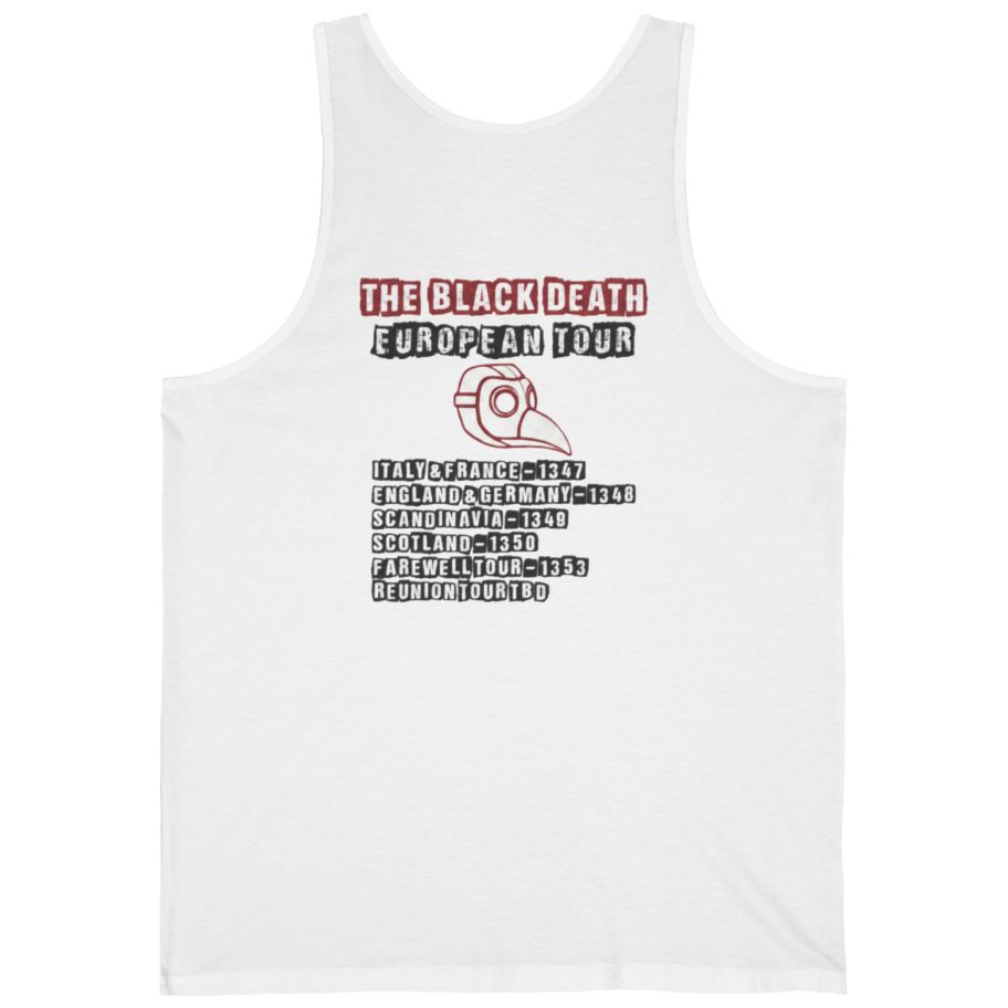 The Black Death European Tour Back Print Tank Top - White back