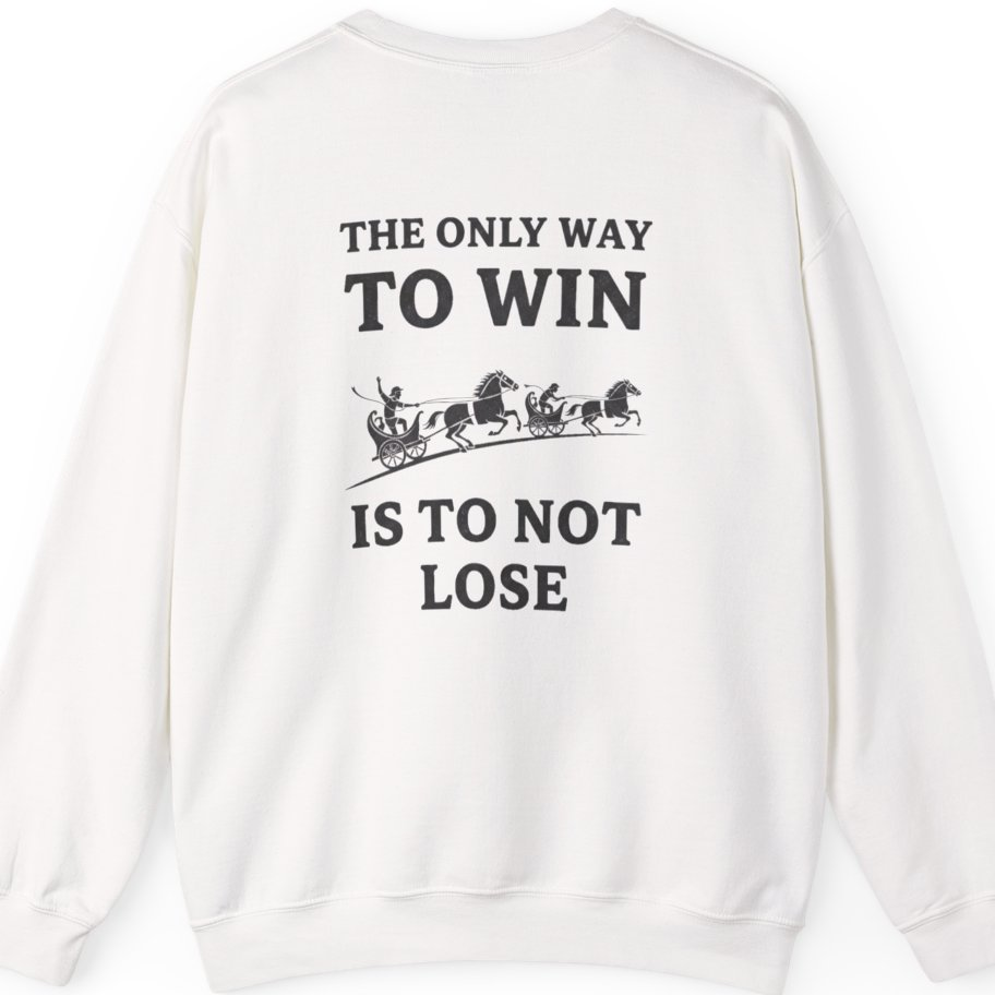 The Only Way To Win Back Print Sweatshirt - White back