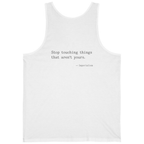 Imperialism Parental Warning Quote Back Print Tank Top - White back
