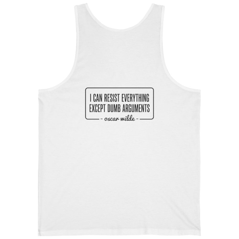 Oscar Wilde Quote Back Print Tank Top - White back