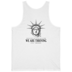 Lady Liberty We Are Thriving Back Print Tank Top - White back