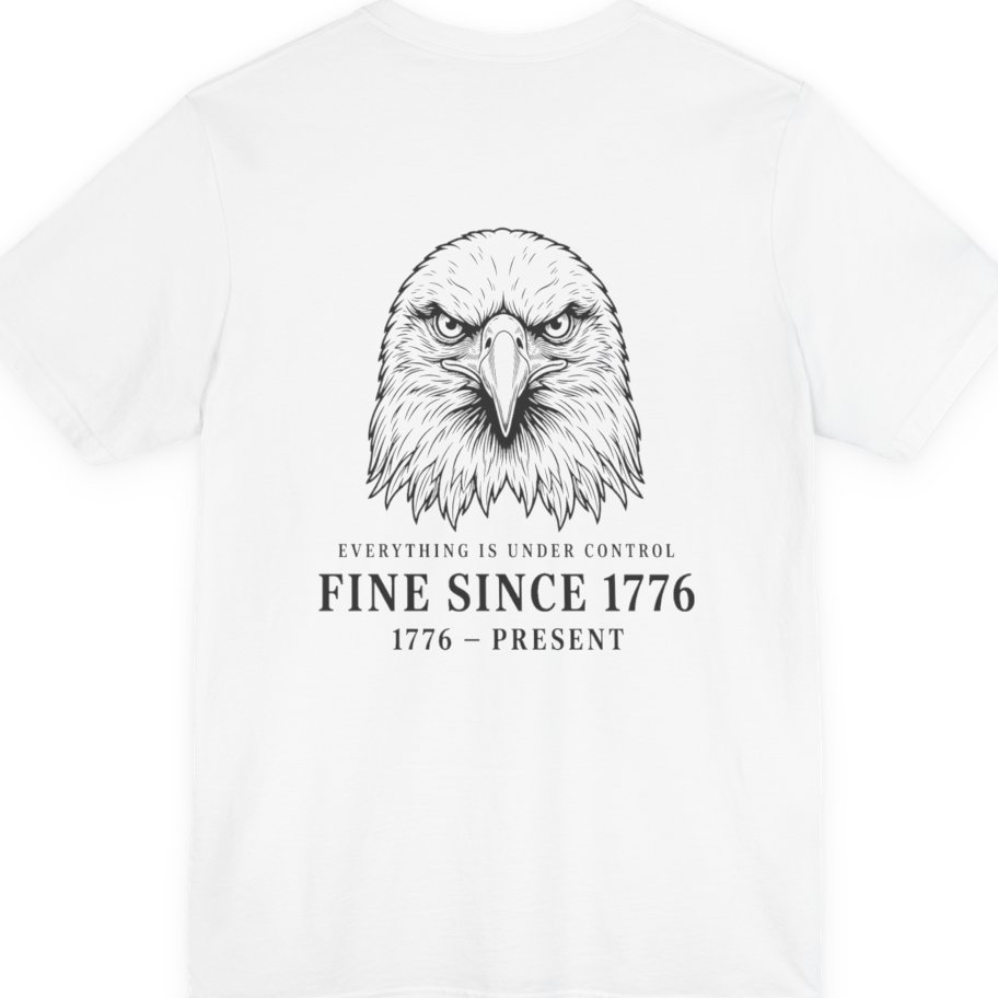 Stressed Eagle Fine Since Back Print Premium Tee - White back