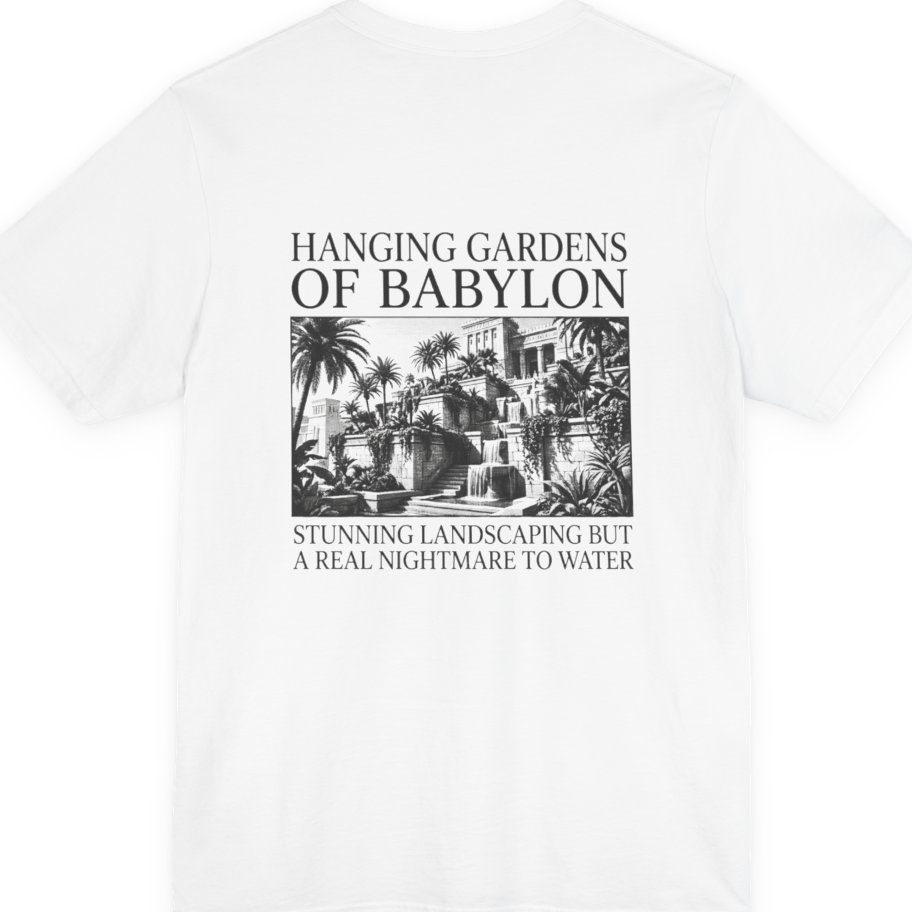 Hanging Gardens Landscaping Back Print Premium Tee - White back