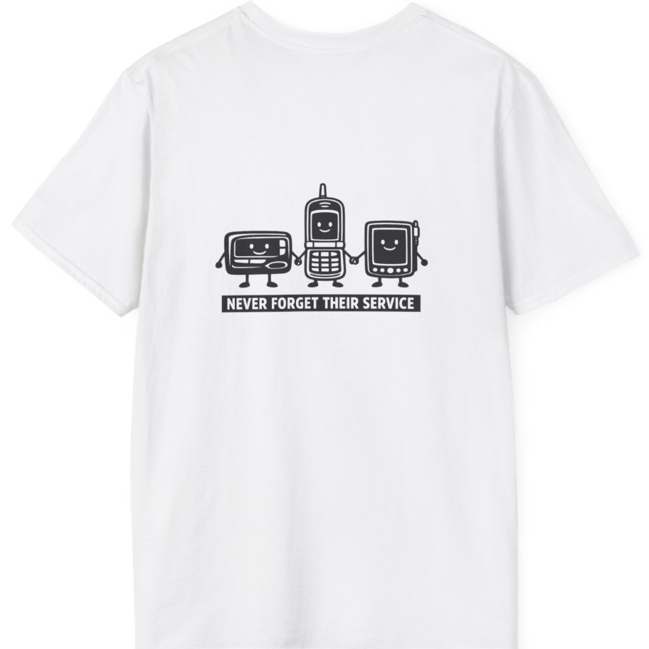 Never Forget Their Service Obsolete Back Print T-Shirt - White back
