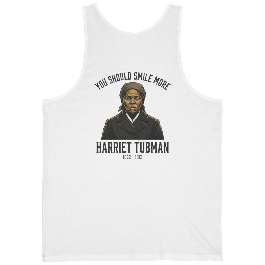 You Should Smile More Harriet Back Print Tank Top - White back