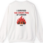 I Survived The Great Fire Back Print Sweatshirt - White back