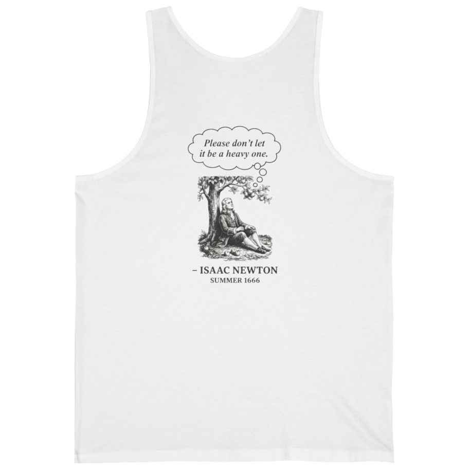 Newton Gravity Anxiety Back Print Tank Top - White back