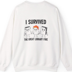 I Survived The Great Library Back Print Sweatshirt - White back
