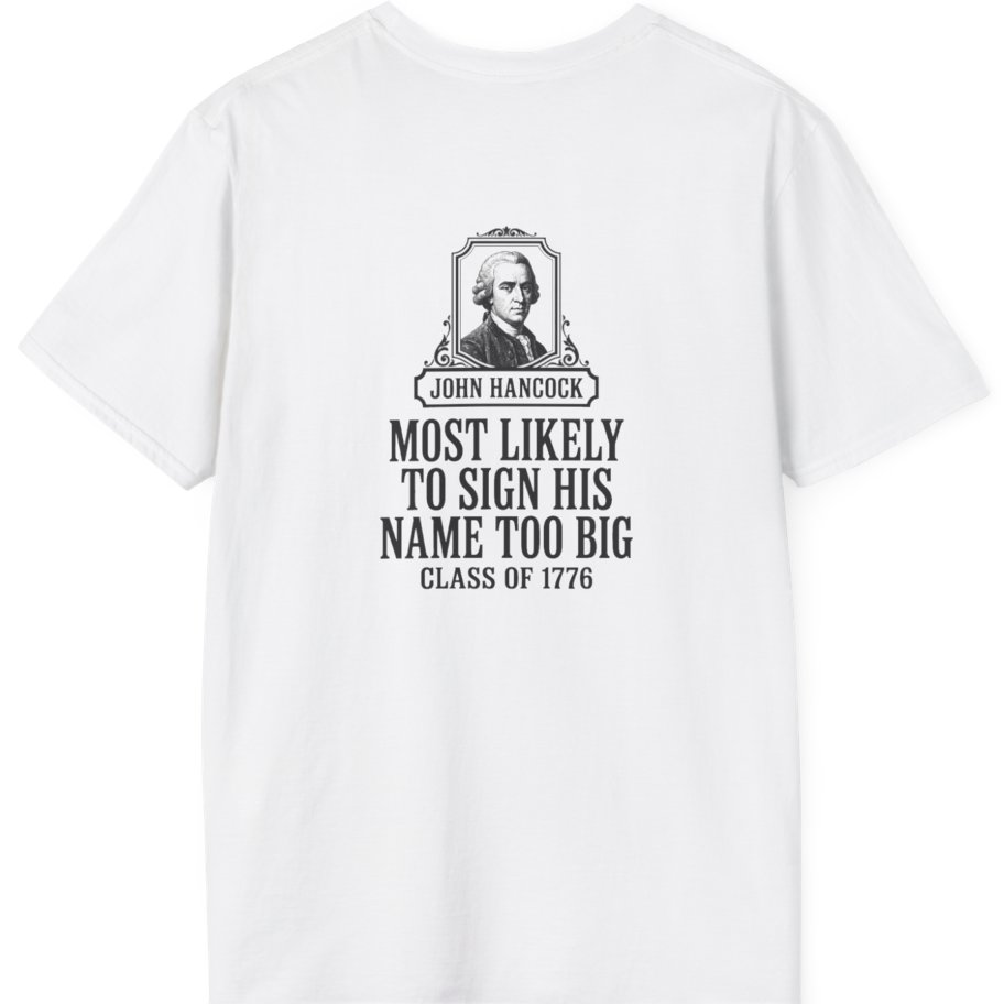 John Hancock Signature Superlative Back Print T-Shirt - White back