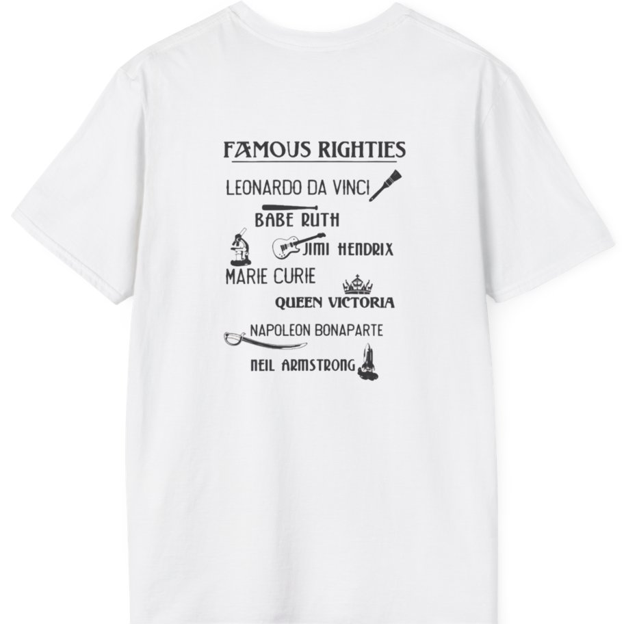 Famous Righties Back Print T-Shirt - White back