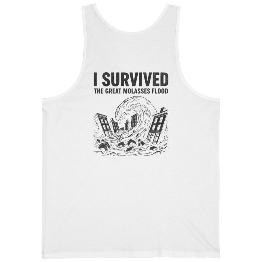 Great Molasses Flood Back Print Tank Top - White back