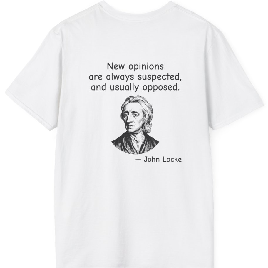 Locke New Opinions Back Print T-Shirt - White back