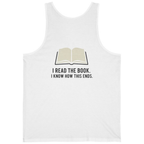 I Read The Book Back Print Tank Top - White back