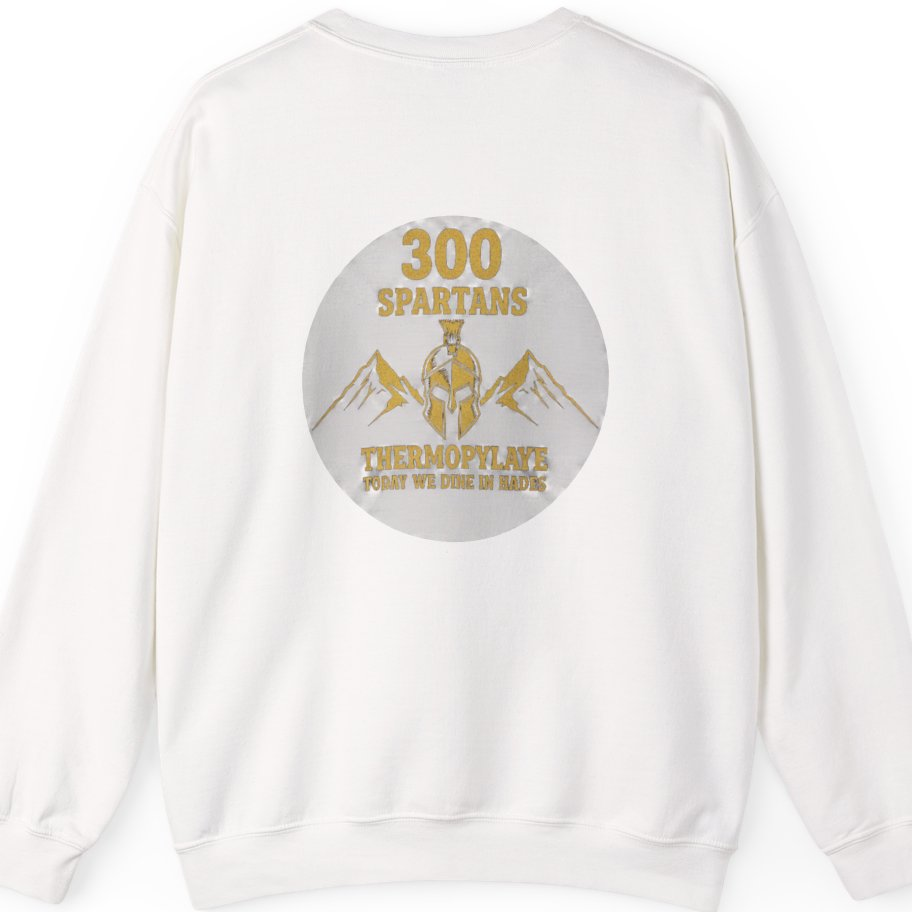 Spartans Thermopylae Back Print Sweatshirt - White back