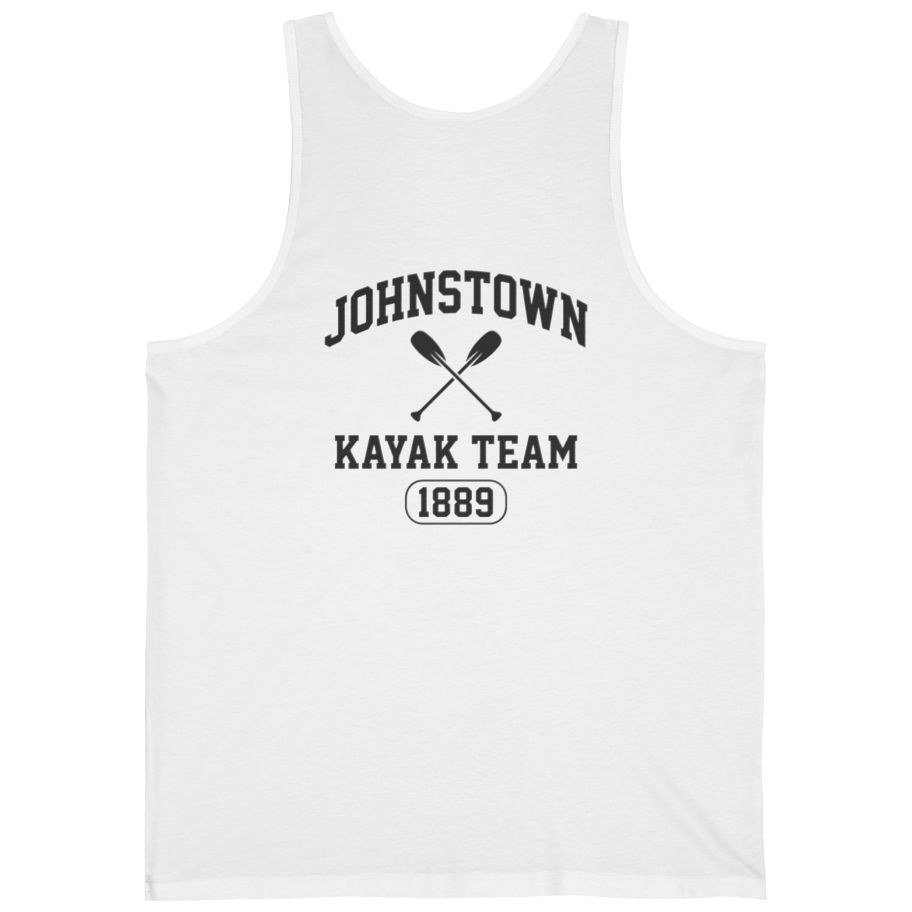 Johnstown Kayak Team Back Print Tank Top - White back