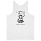 Galileo And Yet It Moves Back Print Tank Top - White back