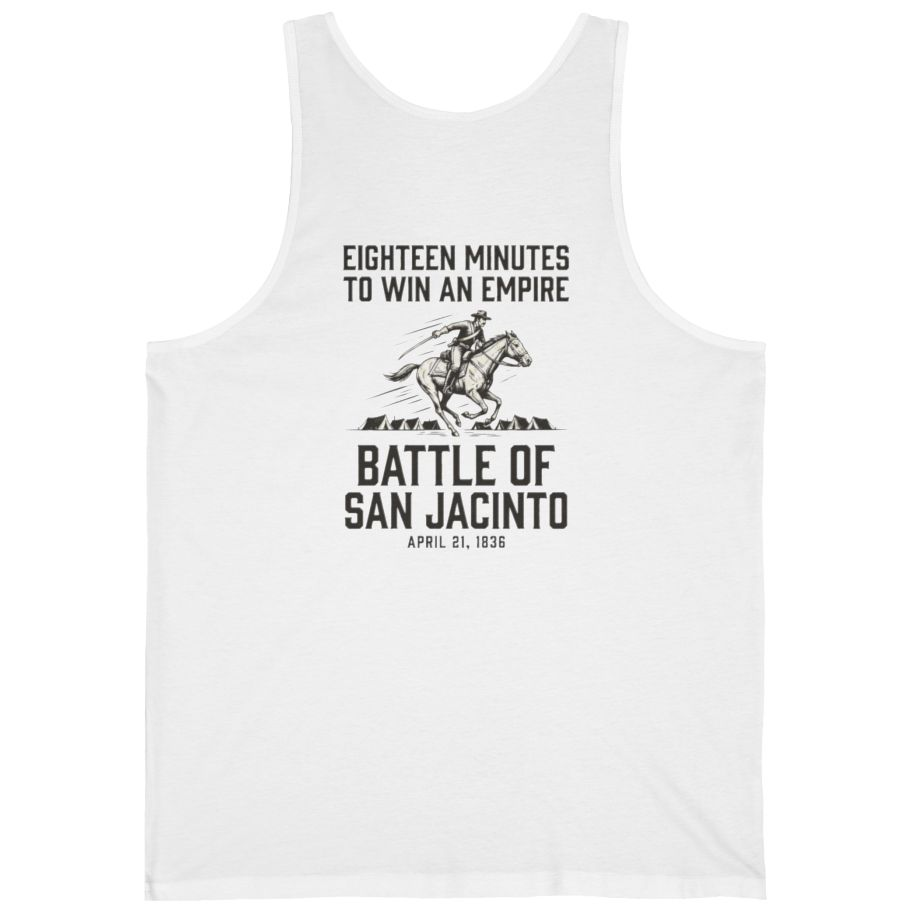San Jacinto Eighteen Minutes Back Print Tank Top - White back
