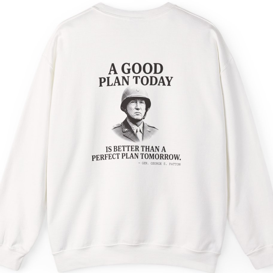 Patton Good Plan Back Print Sweatshirt - White back