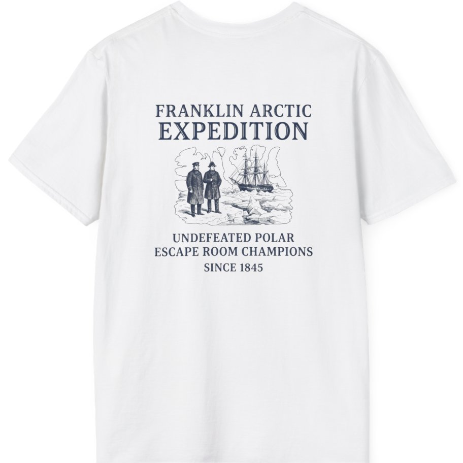 Franklin Arctic Expedition Escape Room Back Print T-Shirt - White back