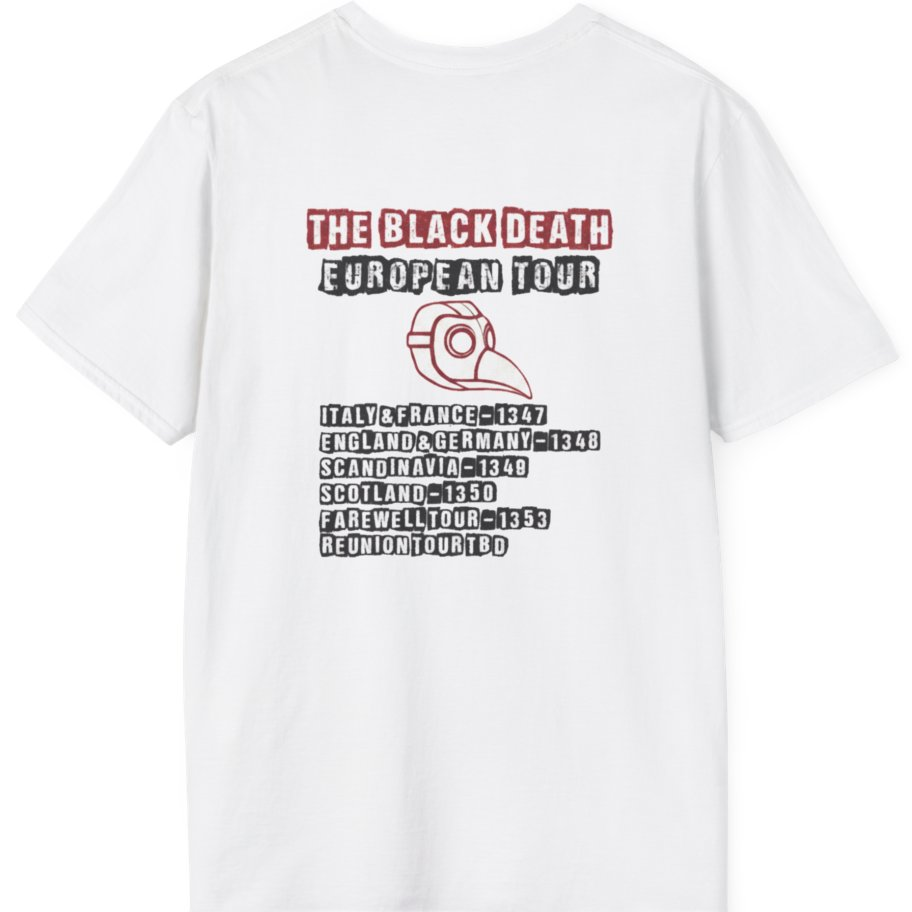 The Black Death European Tour Back Print T-Shirt - White back