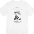 Newton Gravity Anxiety Back Print Premium Tee - White back