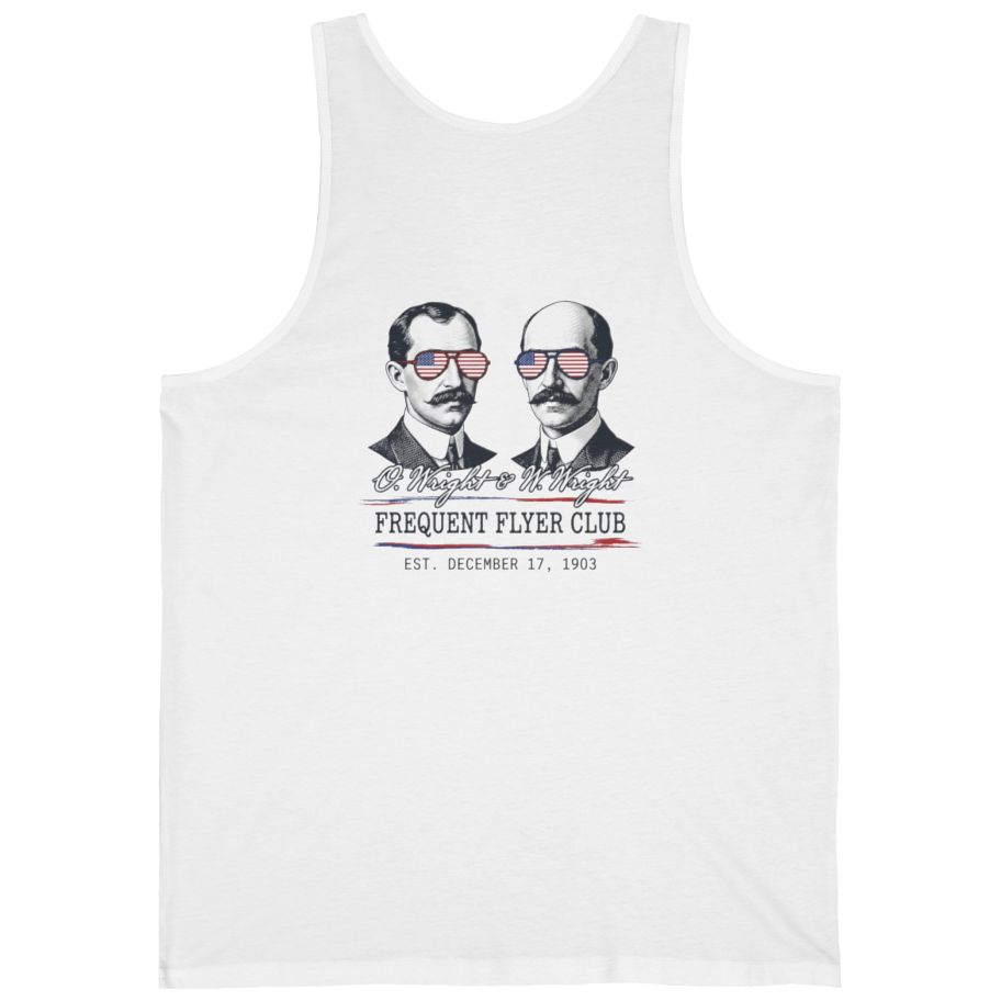Wright Brothers Frequent Flyer Back Print Tank Top - White back