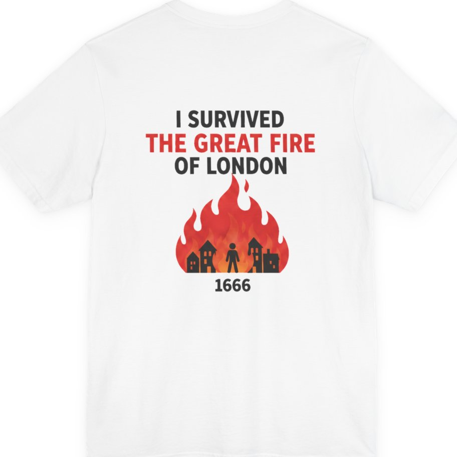 I Survived The Great Fire Back Print Premium Tee - White back