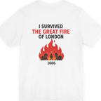 I Survived The Great Fire Back Print Premium Tee - White back