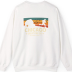 Chicago Great Fire 5K Retro Back Print Sweatshirt - White back