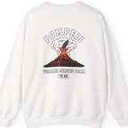 Pompeii Volcano Surfing Team Back Print Sweatshirt - White back