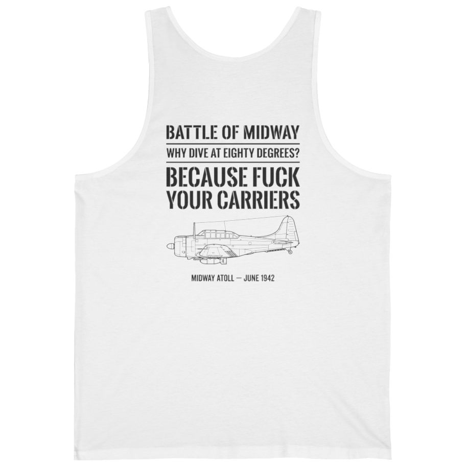 Battle of Midway Back Print Tank Top - White back