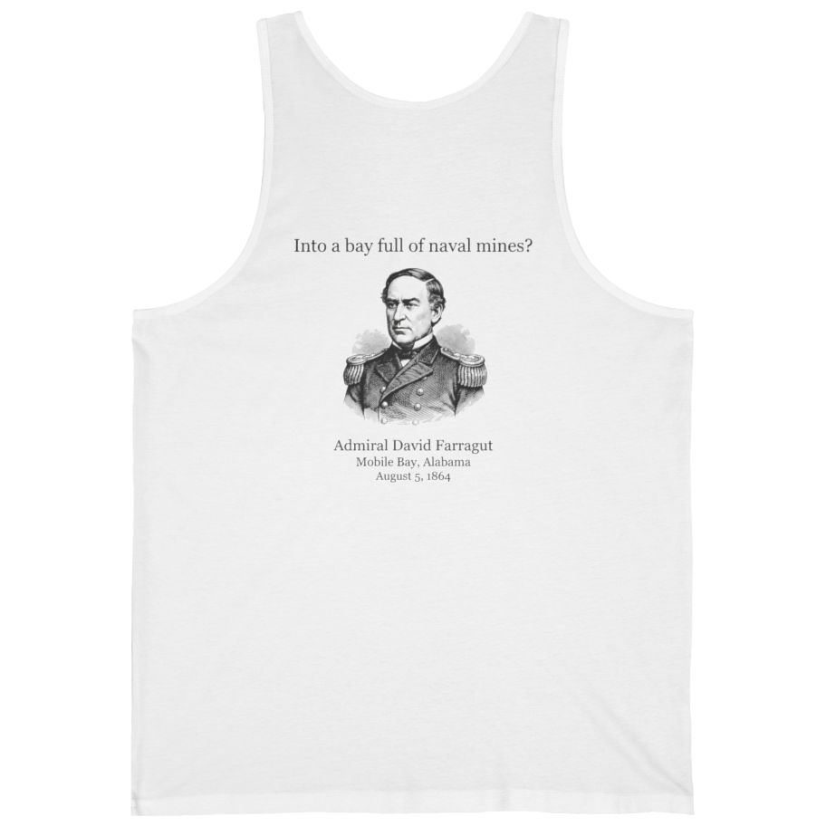 Mobile Bay Minefield Back Print Tank Top - White back