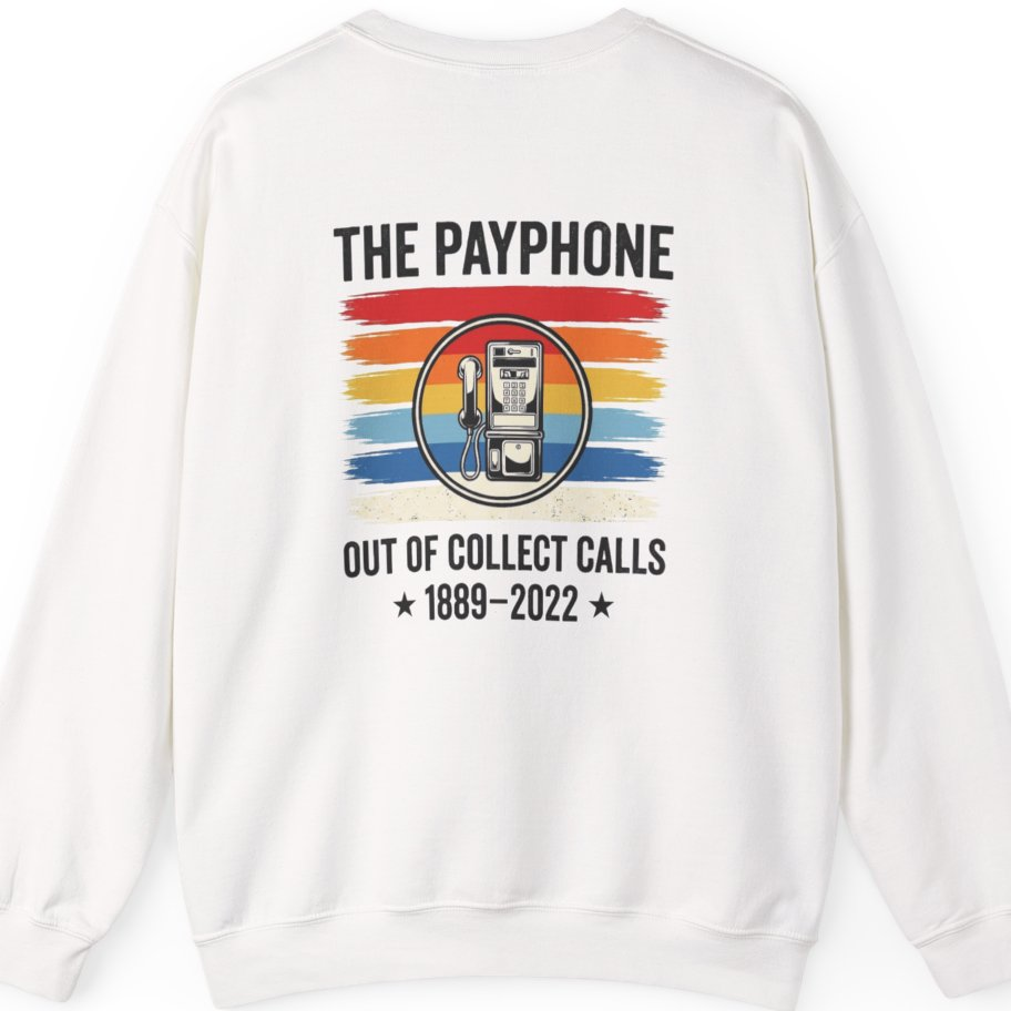Public Payphone Memorial Back Print Sweatshirt - White back