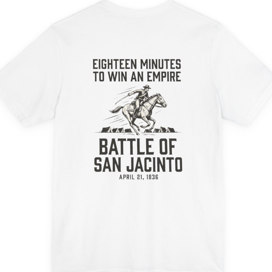 San Jacinto Eighteen Minutes Back Print Premium Tee - White back