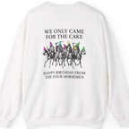 Four Horsemen Birthday Party Back Print Sweatshirt - White back
