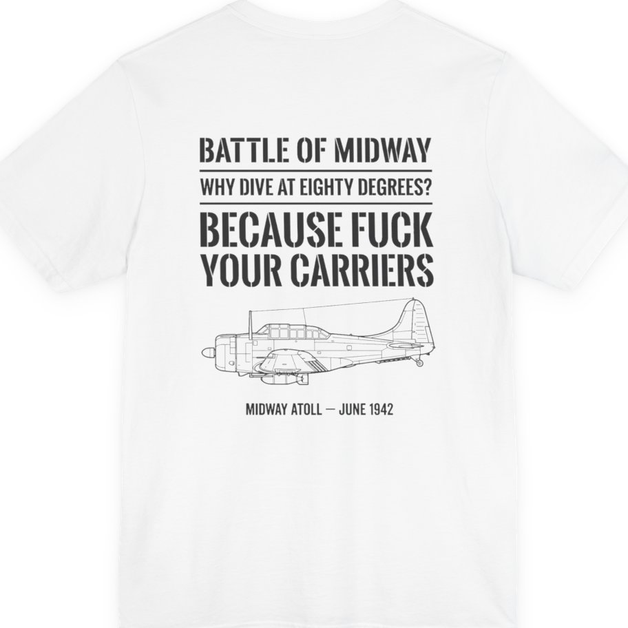 Battle of Midway Back Print Premium Tee - White back