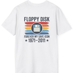 Floppy Disk Memorial Back Print T-Shirt - White back
