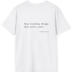 Imperialism Parental Warning Quote Back Print T-Shirt - White back