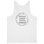 History Always Repeats Back Print Tank Top - White back