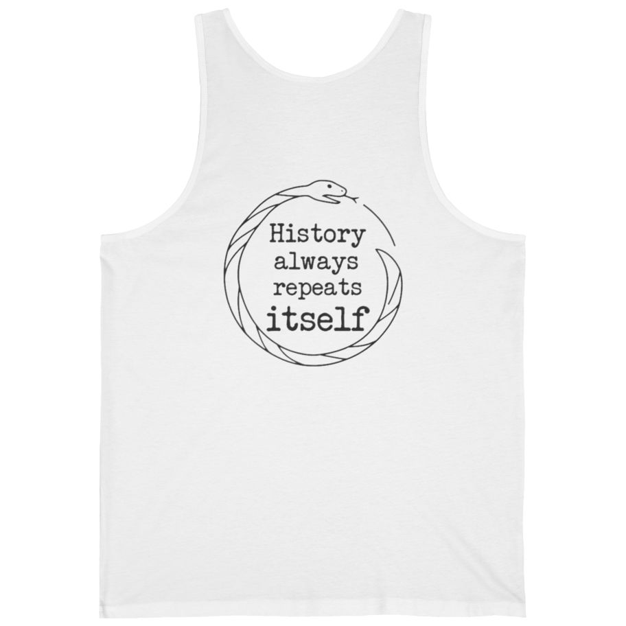 History Always Repeats Back Print Tank Top - White back