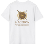 Macedonian Empire Crest Back Print T-Shirt - White back