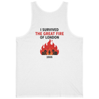 I Survived The Great Fire Back Print Tank Top - White back