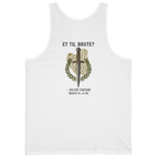 Et Tu Brute Julius Caesar Back Print Tank Top - White back