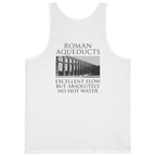 Roman Aqueducts Service Review Back Print Tank Top - White back