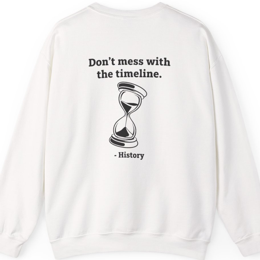 Time Travel Paradox Back Print Sweatshirt - White back