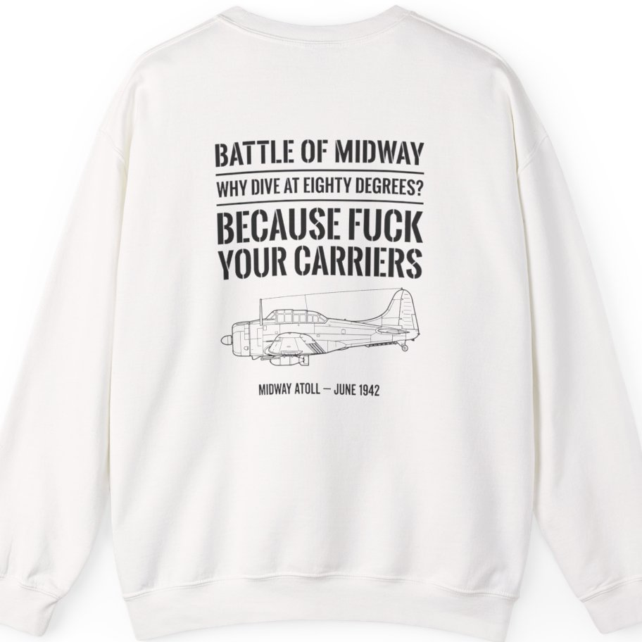 Battle of Midway Back Print Sweatshirt - White back