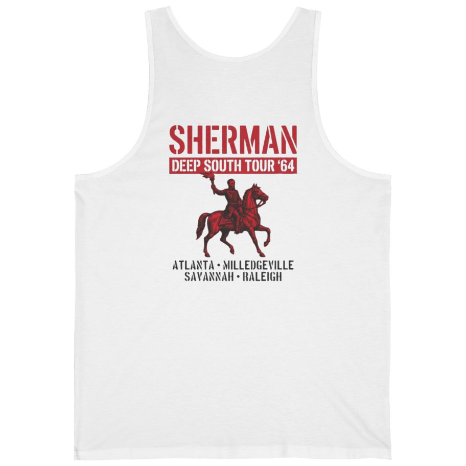 Sherman Deep South Tour Vintage Back Print Tank Top - White back
