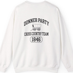 Donner Party Cross Country Team Back Print Sweatshirt - White back