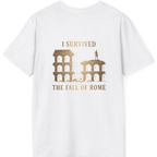 I Survived The Fall of Back Print T-Shirt - White back