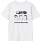 I Survived The Great Library Back Print T-Shirt - White back